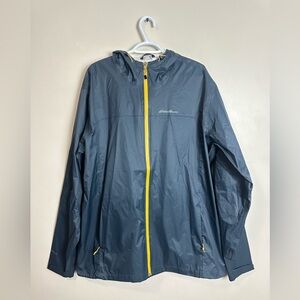 Eddie Bauer Size XL Charcoal Jacket with Bright Yellow Accents